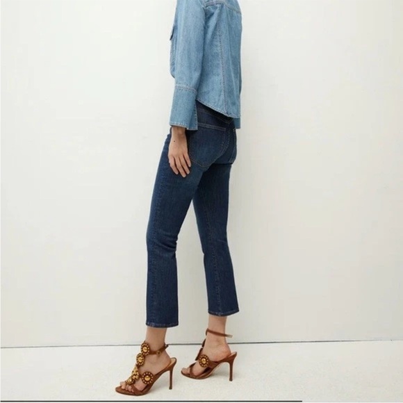 Women’s Veronica Beard Carly Kick Flare High Rise Jeans Wash Bright Blue - Picture 2 of 9